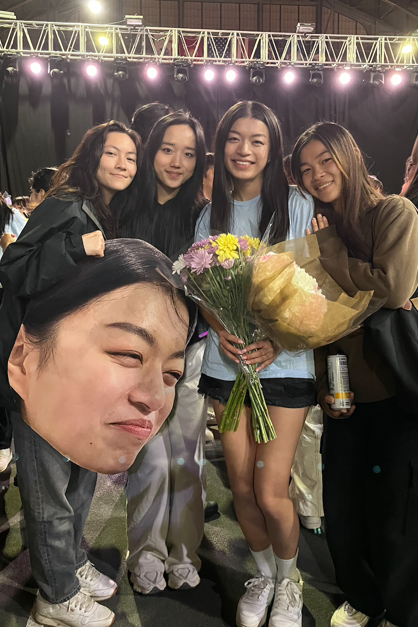 Linsey Chen with her friends after the E.Motion dance showcase